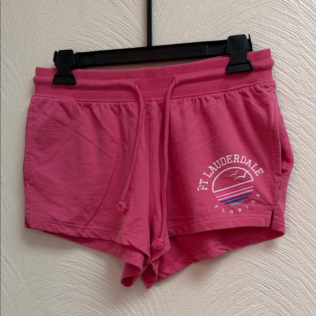 Womenâs Pink Drawstring Athletic Shorts With Ft. Lauderdale Graphic